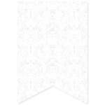 Seamless black-and-white floral pattern with symmetrical hand-drawn leaves and botanical shapes on a dark background.