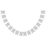 Black and white paisley patterned textile art bunting flags for elegant party and home decoration